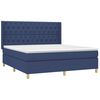 vidaXL Sommier &agrave; lattes de lit matelas et LED Bleu 160x200 cm Tissu