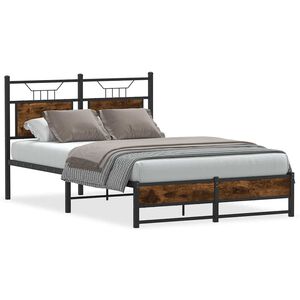 vidaXL Cadre de lit sans matelas ch&ecirc;ne fum&eacute; 120x190 cm bois ing&eacute;nierie
