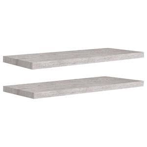 vidaXL &Eacute;tag&egrave;res murales flottantes 2 pcs gris b&eacute;ton 80x23,5x3,8 cm MDF
