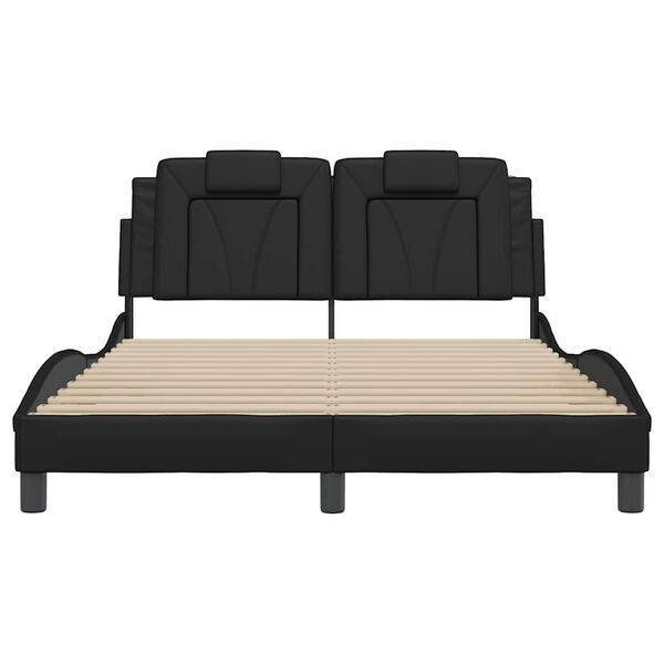 vidaXL Cadre de lit Viana sans matelas noir 140x200 cm similicuir
