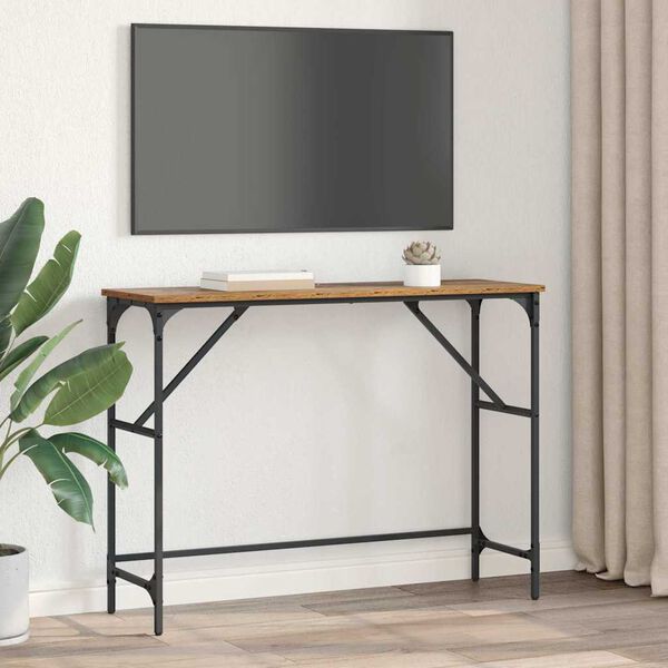 vidaXL Table console Bois ancien 100 x 32 x 75 cm Bois d'ing&eacute;nierie