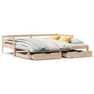 vidaXL Lit de jour avec tiroirs sans matelas 90x200 cm bois massif