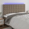 vidaXL T&ecirc;te de lit &agrave; LED Taupe 200x5x118/128 cm Tissu