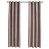 vidaXL Rideaux occultants avec anneaux en m&eacute;tal 2 pcs Taupe 140x245 cm
