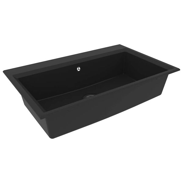 vidaXL &Eacute;vier de cuisine Noir 79 x 50 x 31 cm Quartz et R&eacute;sine