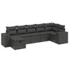 vidaXL Salon de jardin 7 pcs avec coussins noir r&eacute;sine tress&eacute;e