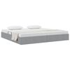 vidaXL Lit de Rangement avec matelas Gris clair 200 x 200 cm tissu