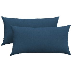 vidaXL Coussins de canap&eacute; 2 pcs Bleu 80 x 40 cm tissu