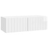 vidaXL Meuble TV mural Montage mural Blanc brillant 98 x 41 x 30 cm
