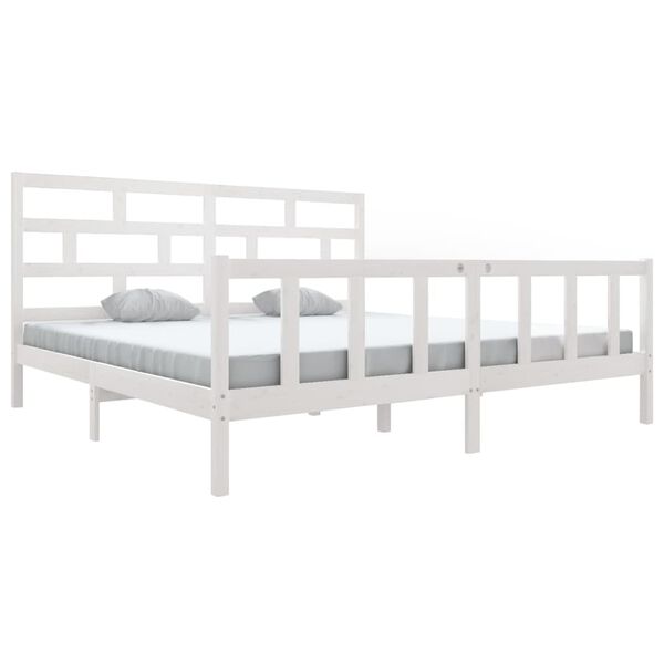 vidaXL Cadre de lit sans matelas blanc bois de pin massif
