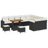 vidaXL Ensemble de canap&eacute; de jardin 12 pc Noir polyrotin