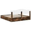 vidaXL Lit de Rangement Ch&ecirc;ne fum&eacute; 200 x 200 cm Bois d'ing&eacute;nierie
