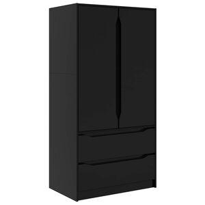 vidaXL Armoire avec tiroir Noir 79,5 x 49 x 156 cm Bois d&rsquo;ing&eacute;nierie