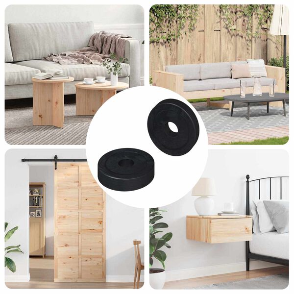 vidaXL compatible avec des rondelles plates 2 pcs Noir 15 x 4 x 3 mm