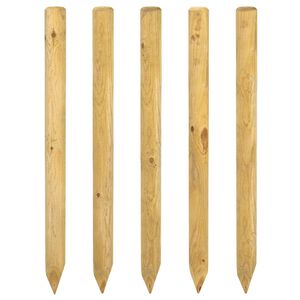 vidaXL Poteaux de cl&ocirc;ture 5 pi&egrave;ces Marron 150 cm Bois de pin massif
