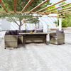 vidaXL Salon de jardin 3 pcs avec coussins R&eacute;sine tress&eacute;e Gris