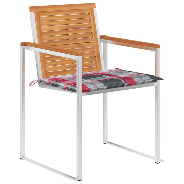 vidaXL Chaises de jardin lot de 4 avec coussins Bois d'acacia massif