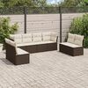 vidaXL Salon de jardin 8 pcs avec coussins marron r&eacute;sine tress&eacute;e
