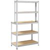 vidaXL Table de travail avec &eacute;tag&egrave;res 5 niveaux Argent&eacute; Acier