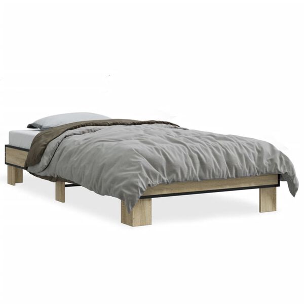 vidaXL Cadre de lit sans matelas ch&ecirc;ne sonoma 100x200 cm