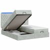 vidaXL Lit coffre avec matelas et LED Gris clair 200 x 200 cm Velours