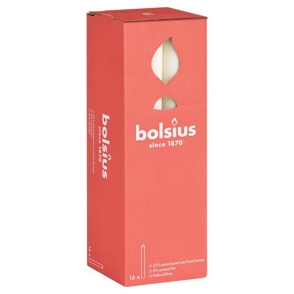 Bolsius Bougies de table Shine 16 pcs 27 cm Perle douce