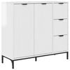 vidaXL Buffet Blanc brillant 89,5 x 33 x 82 cm Bois d'ing&eacute;nierie
