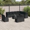 vidaXL Salon de jardin avec coussins 13 pcs noir r&eacute;sine tress&eacute;e