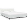 vidaXL Cadre de lit sans matelas blanc similicuir 160x200 cm