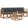 vidaXL Ensemble de canap&eacute;s d'ext&eacute;rieur 5 pcs Naturel et Anthracite