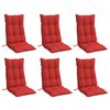 vidaXL Coussins de chaise &agrave; dossier haut lot de 6 rouge tissu oxford
