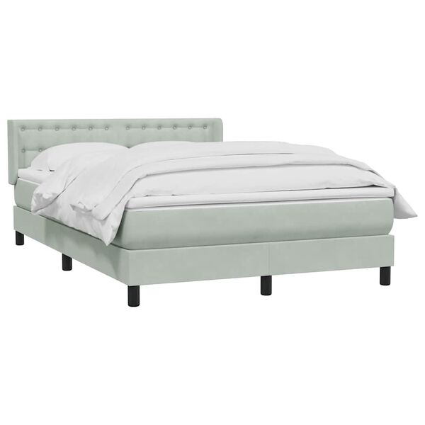 vidaXL Sommier &agrave; lattes de lit et matelas gris clair 160x220cm velours