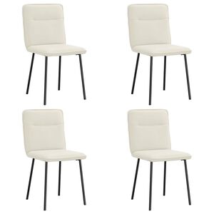 vidaXL Chaises &agrave; manger lot de 4 Cr&egrave;me Velours