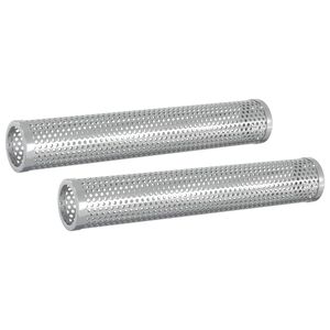 vidaxl Tube &agrave; fumer 2 pcs &Oslash; 5 x 30 cm Acier Inox 304 Argent&eacute;