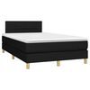vidaXL Sommier &agrave; lattes de lit matelas et LED noir 120x190 cm tissu