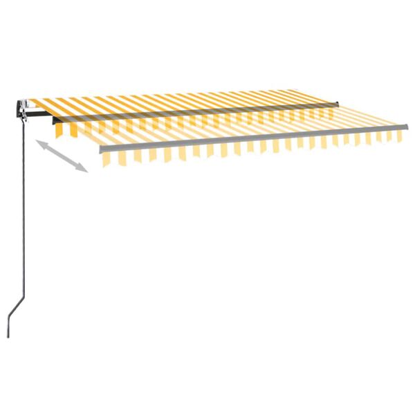 vidaXL Auvent r&eacute;tractable automatique 450x350 cm Jaune et blanc