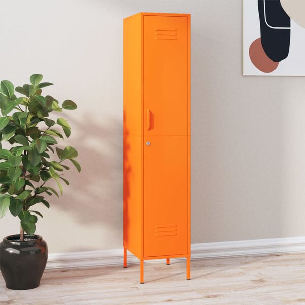 vidaXL Armoire à casiers Orange 35x46x180 cm Acier