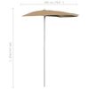 vidaXL Demi-parasol de jardin avec m&acirc;t 180x90 cm taupe