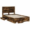 vidaXL Cadre de lit Ch&ecirc;ne fum&eacute; 135 x 190 cm Bois d'ing&eacute;nierie