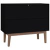 vidaXL Buffet noir 88,5x40x80 cm MDF et résine tressée