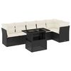 vidaXL Salon de jardin 7 pcs avec coussins noir r&eacute;sine tress&eacute;e