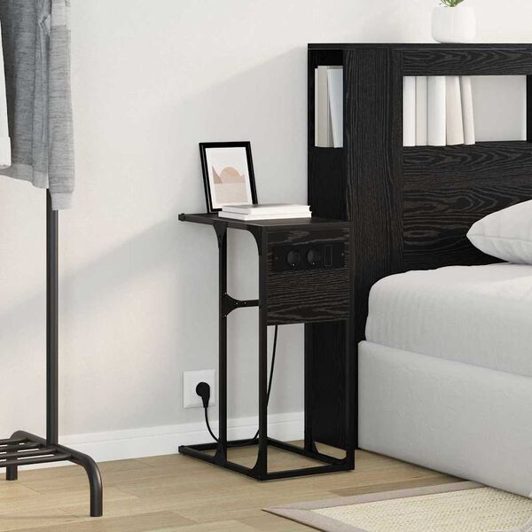 vidaXL Cabinet de chevet Ch&ecirc;ne noir 41,5 x 26 x 60,5 cm