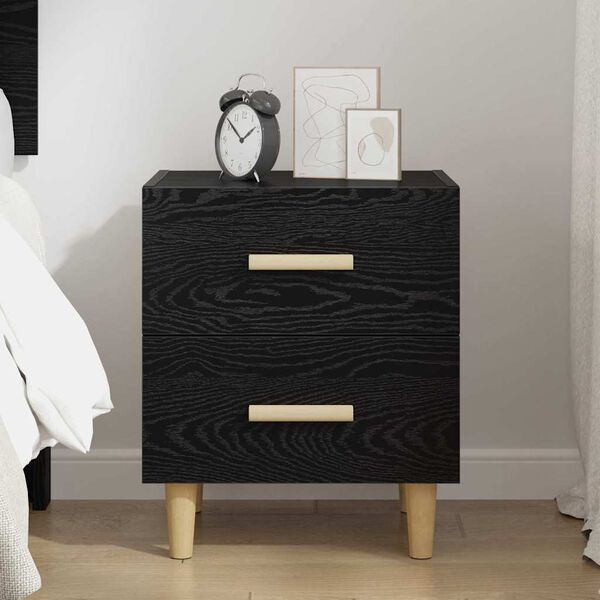 vidaXL Armoire de lit Chêne noir 40 x 35 x 47.5cm Bois d'ingénierie