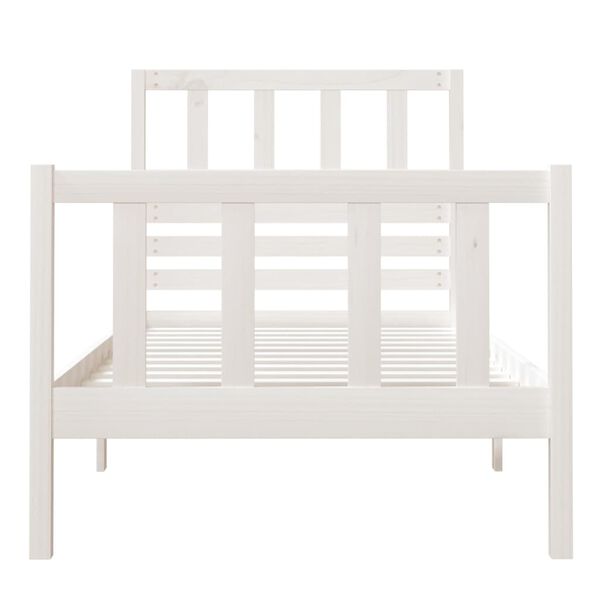 vidaXL Cadre de lit sans matelas blanc bois massif