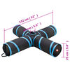 vidaXL Tunnel pour chats à 4 voies Noir et bleu 132 cm Polyester