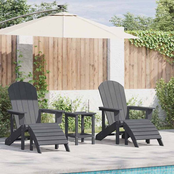 vidaXL Chaise de jardin 2 pcs Gris clair 83 x 74 x 92 cm Poly&eacute;thyl&egrave;ne