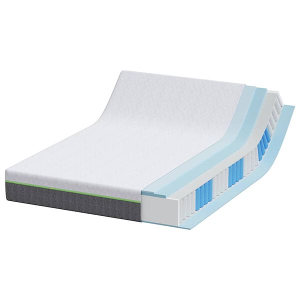 vidaXL Matelas Blanc et Gris 140 x 190 cm Tissu jacquard