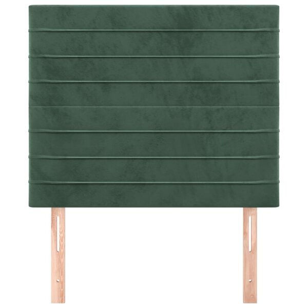 vidaXL T&ecirc;te de lit Vert fonc&eacute; 80x5x118/128 cm Velours