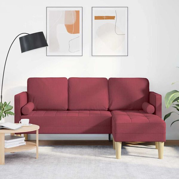 vidaXL Ensemble de Canap&eacute;s Bordeaux 173 x 131 x 67 cm Polyester