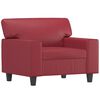 vidaXL Fauteuil avec repose-pied Rouge bordeaux 60 cm Similicuir